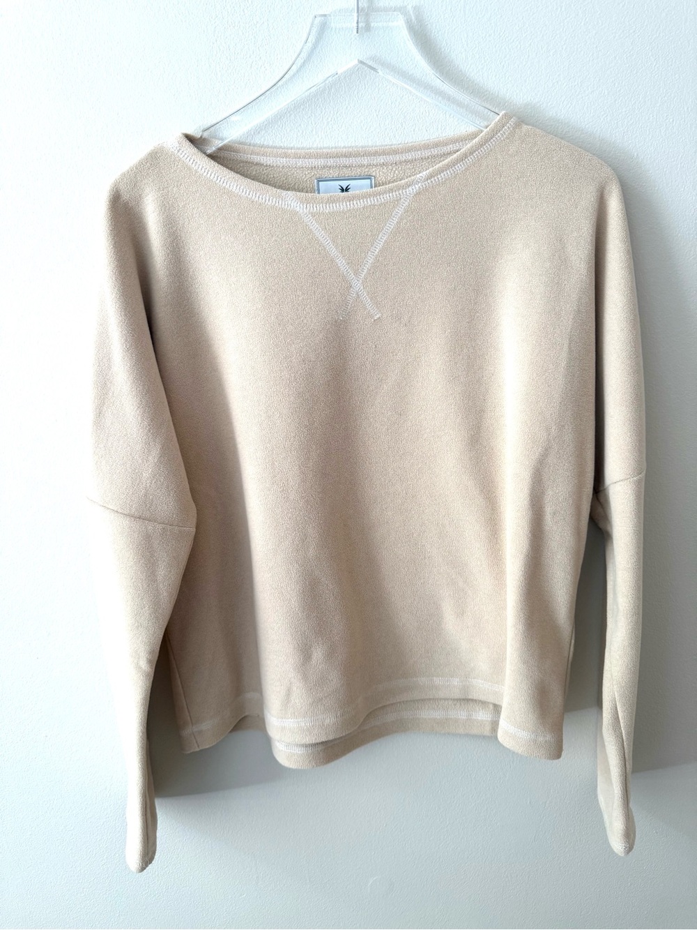 DUDLEY STEPHENS Somerset Sweatshirt in Natural Blush Terry Fleece M